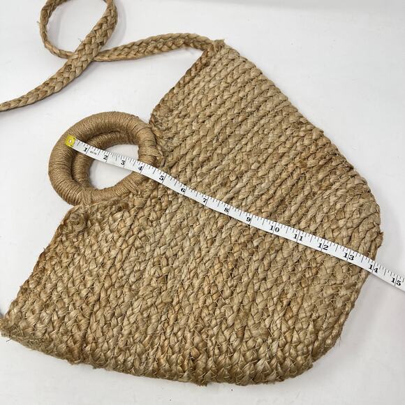 Zara Trafaluc Collection Ratan Beach Bag Shoulder Purse Boho Resort Vacation - Picture 7 of 8